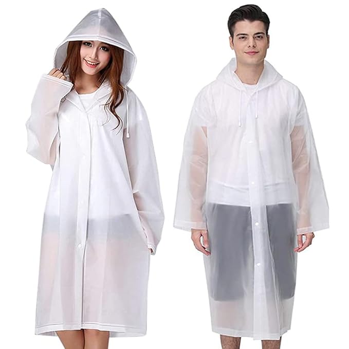 BOLDLETTER Poncho Raincoat with Hood Water Resistant Rain Protection Rainsuit Reusable Raingear for Outdoor Traveling (Random Color, Pack of 20)