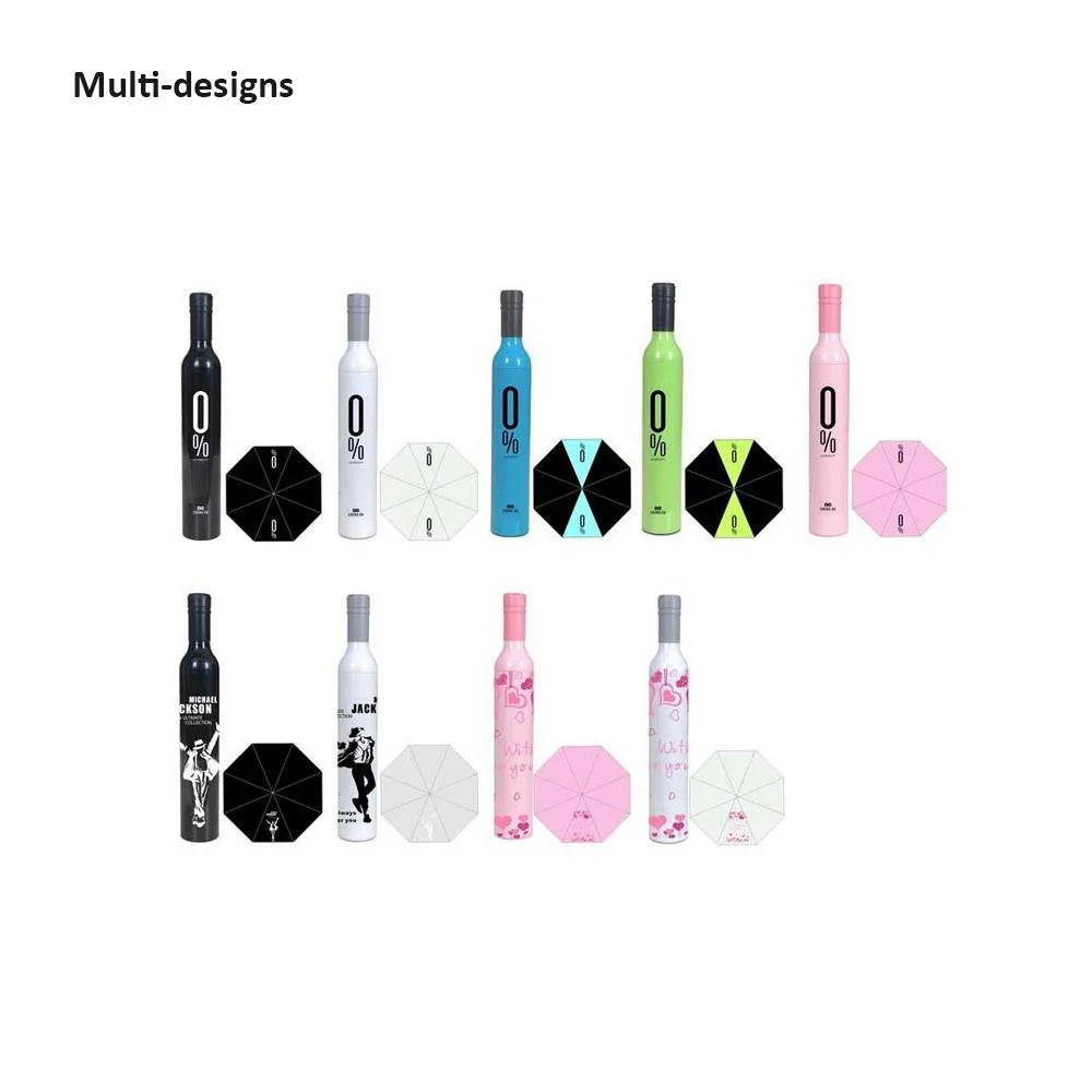 BOLDLETTER Wine Bottle Umbrella – Pocket Folding Design