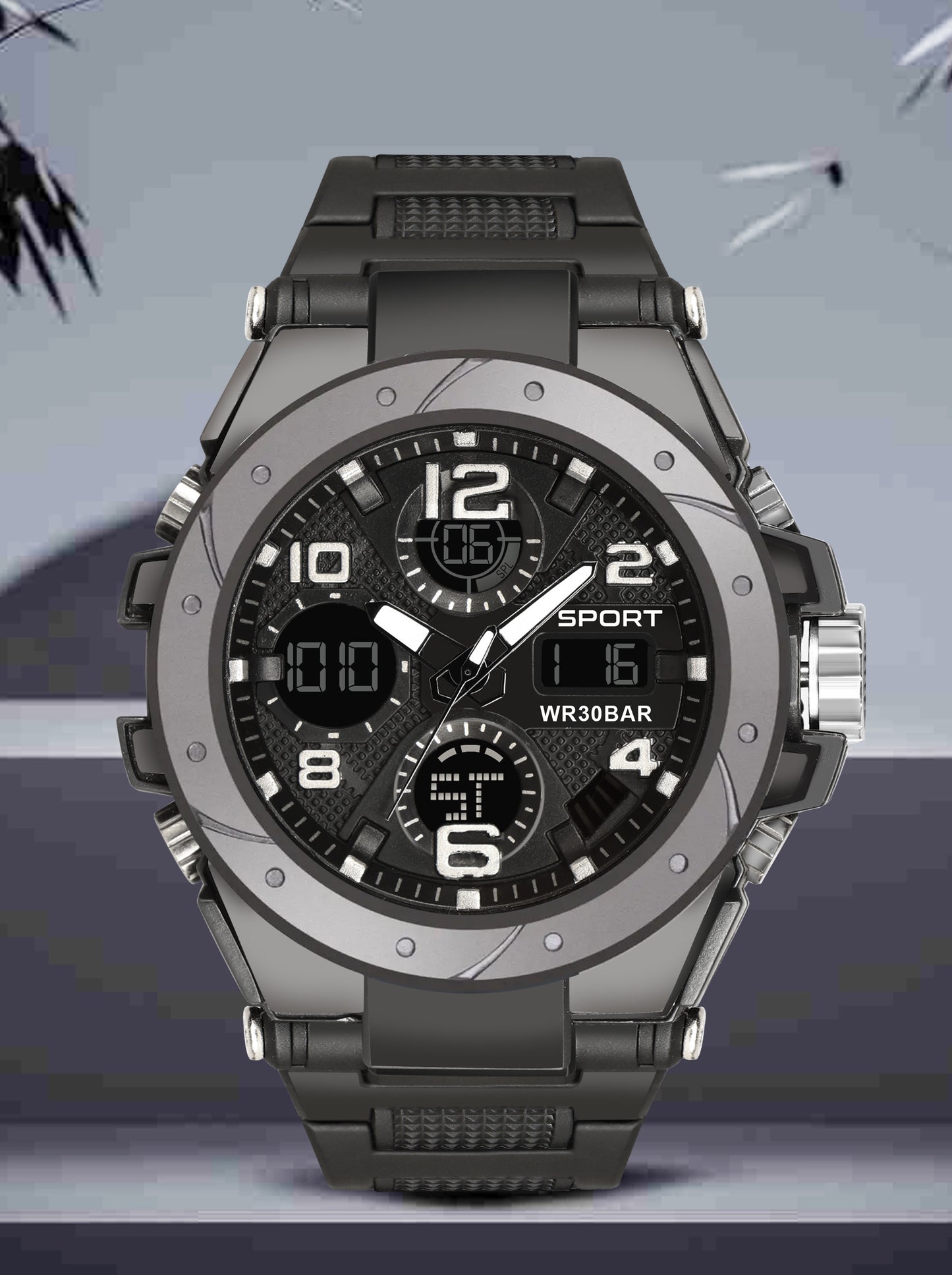 Fastrack StreetStyle Digital Black Green Polyether Strap Unisex Watch