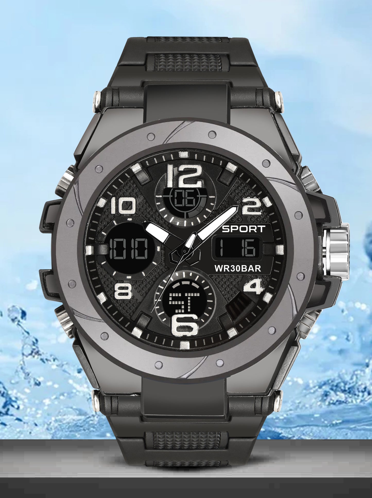 Fastrack StreetStyle Digital Black Green Polyether Strap Unisex Watch