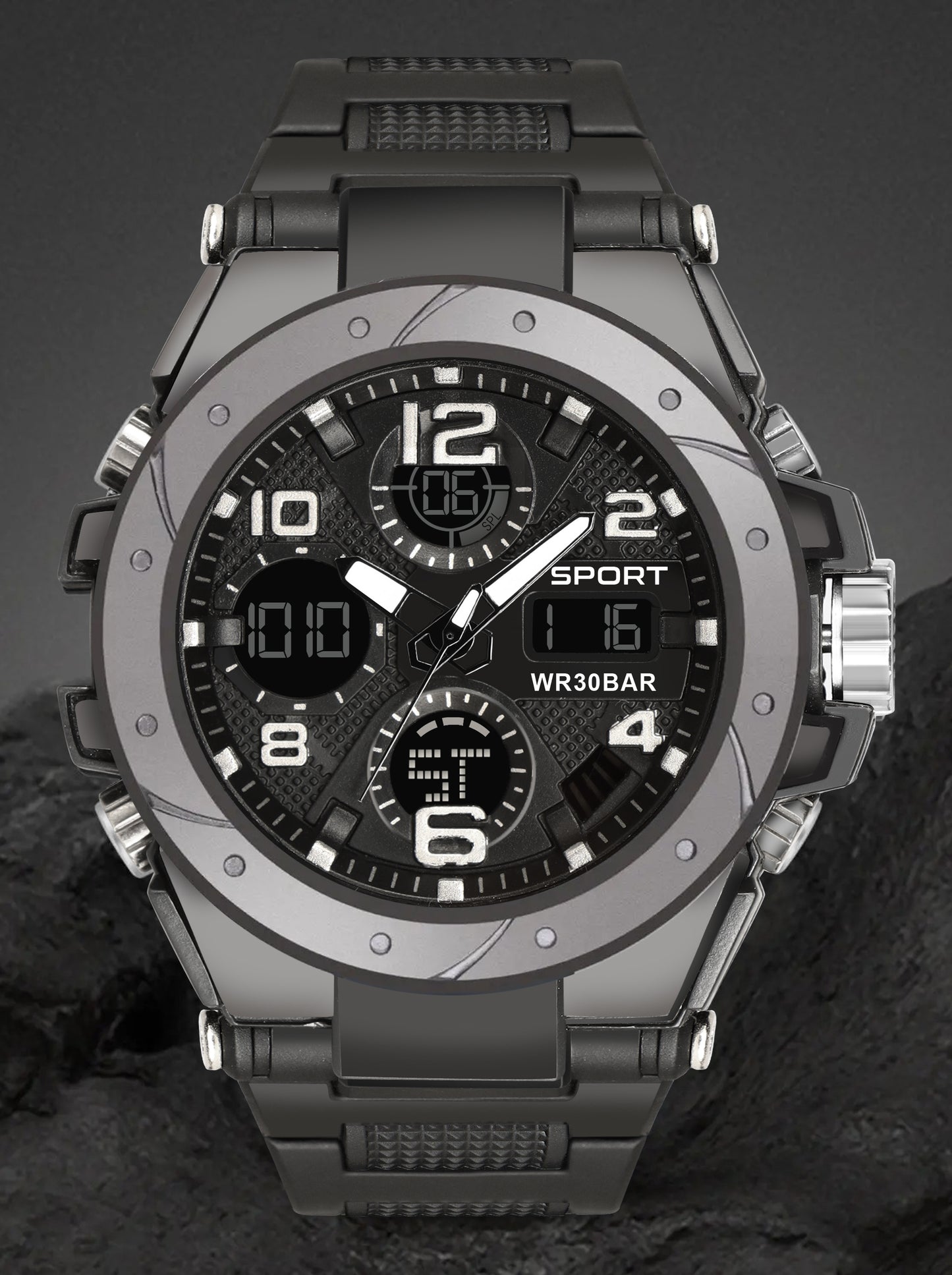 Fastrack StreetStyle Digital Black Green Polyether Strap Unisex Watch