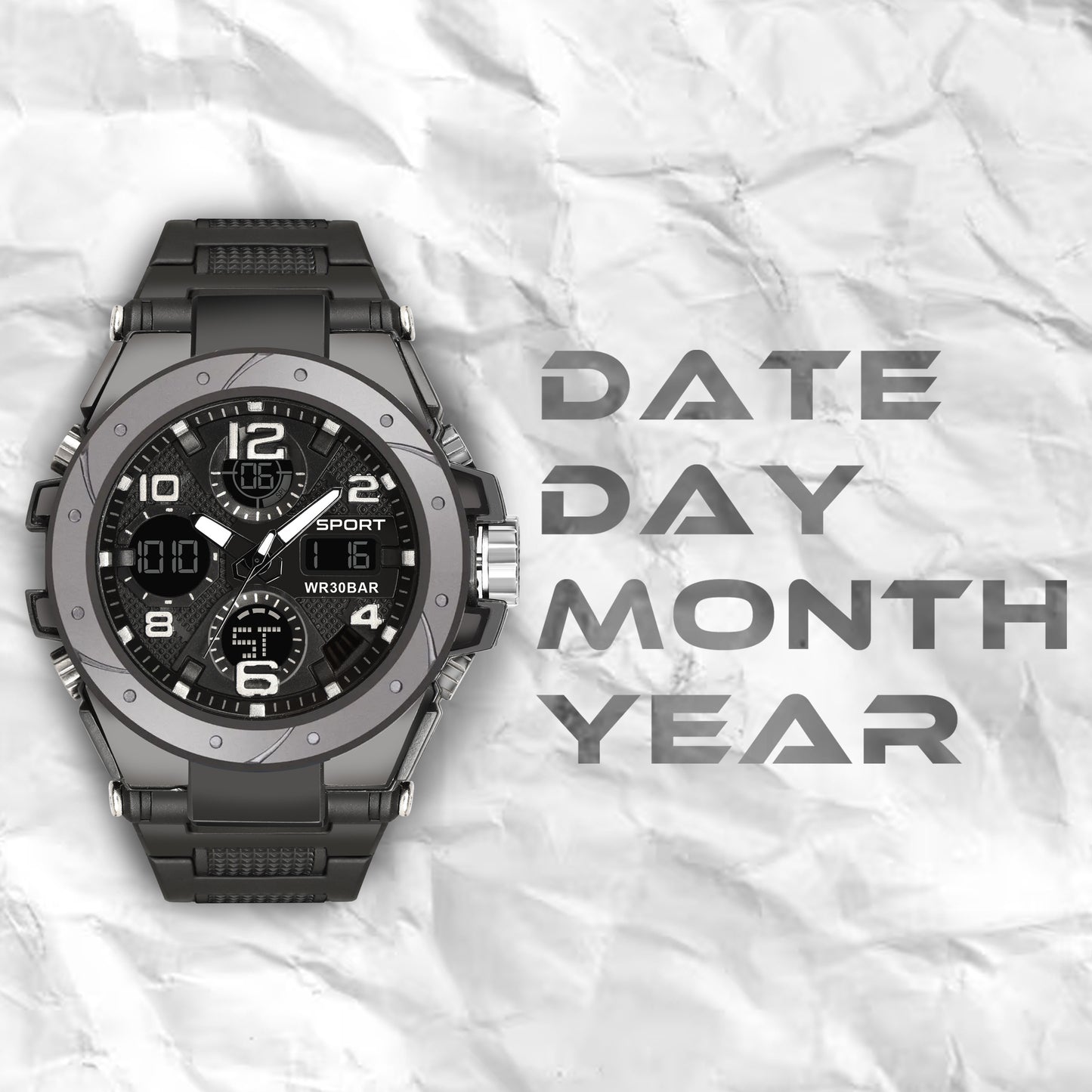 Fastrack StreetStyle Digital Black Green Polyether Strap Unisex Watch