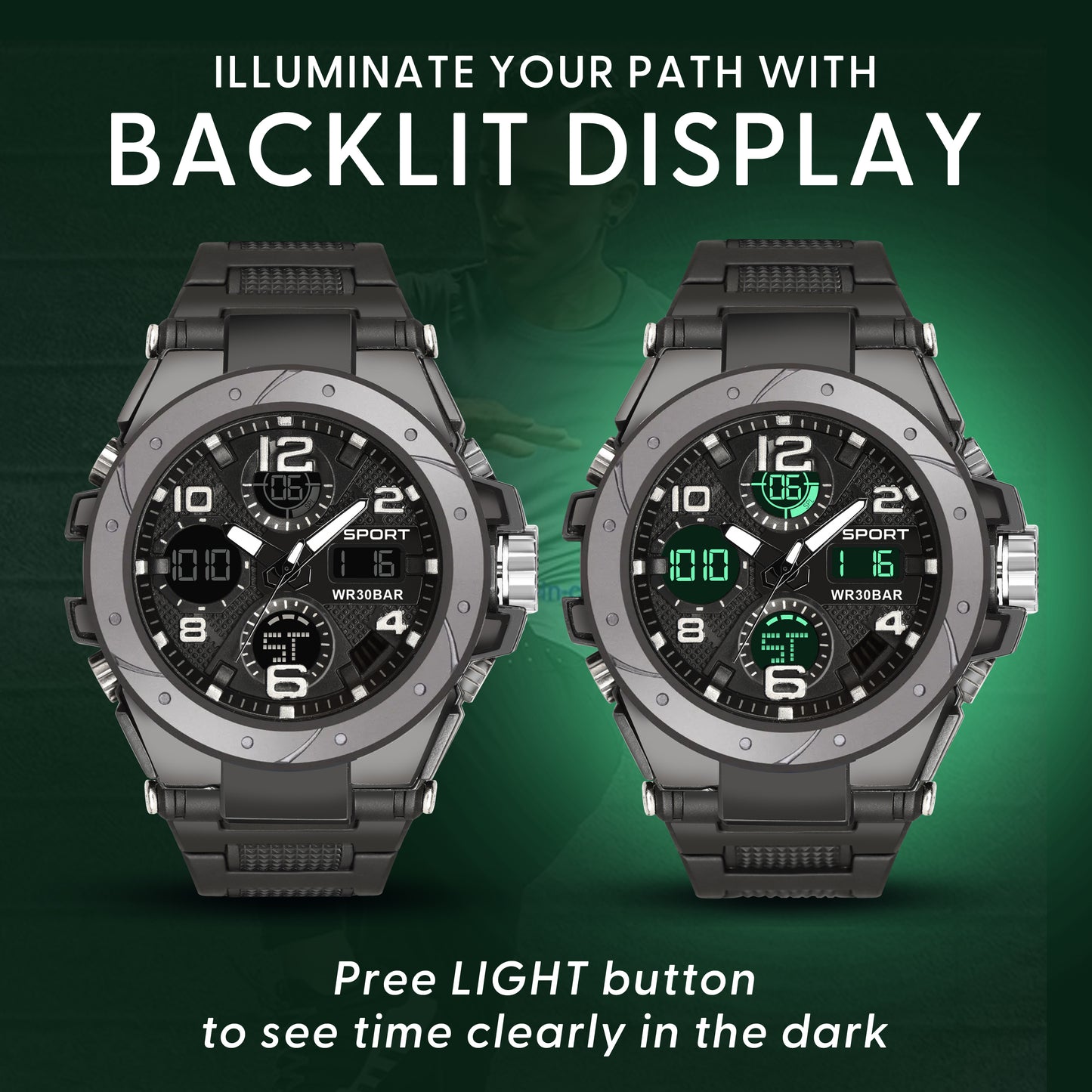 Fastrack StreetStyle Digital Black Green Polyether Strap Unisex Watch