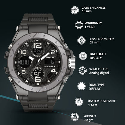 Fastrack StreetStyle Digital Black Green Polyether Strap Unisex Watch