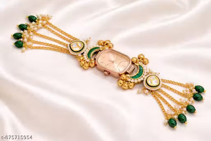 Kashmiri Watch | Women's Gold Plated Kashmiri Watch with Chain Tassel Design