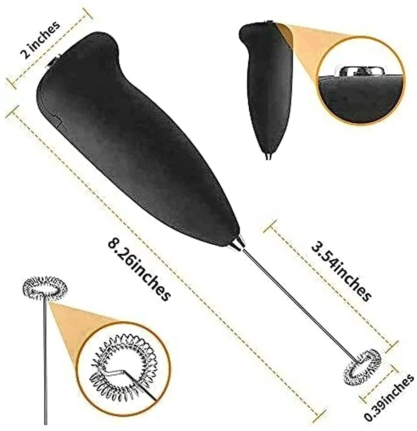 MULTICOLOUR 50 W Black Electric Whisk, Hand Blender (coffee Frother Electric Blender Mixer)