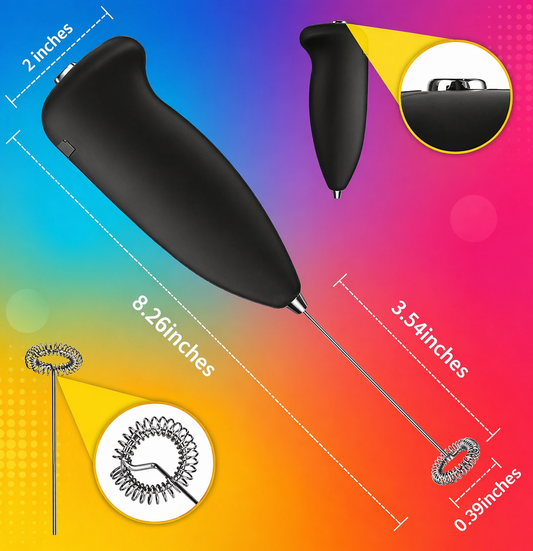 MULTICOLOUR 50 W Black Electric Whisk, Hand Blender (coffee Frother Electric Blender Mixer)